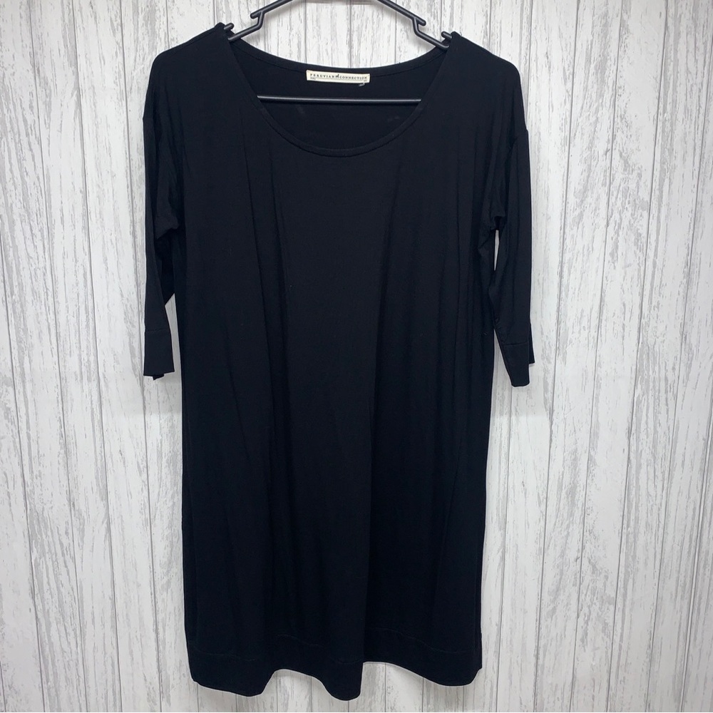Womens Size XS Peruvian Connection Tunic Black EUC